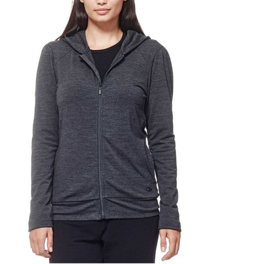 Icebreaker Nomi Long Sleeve Zip Hood Sweater Sz L